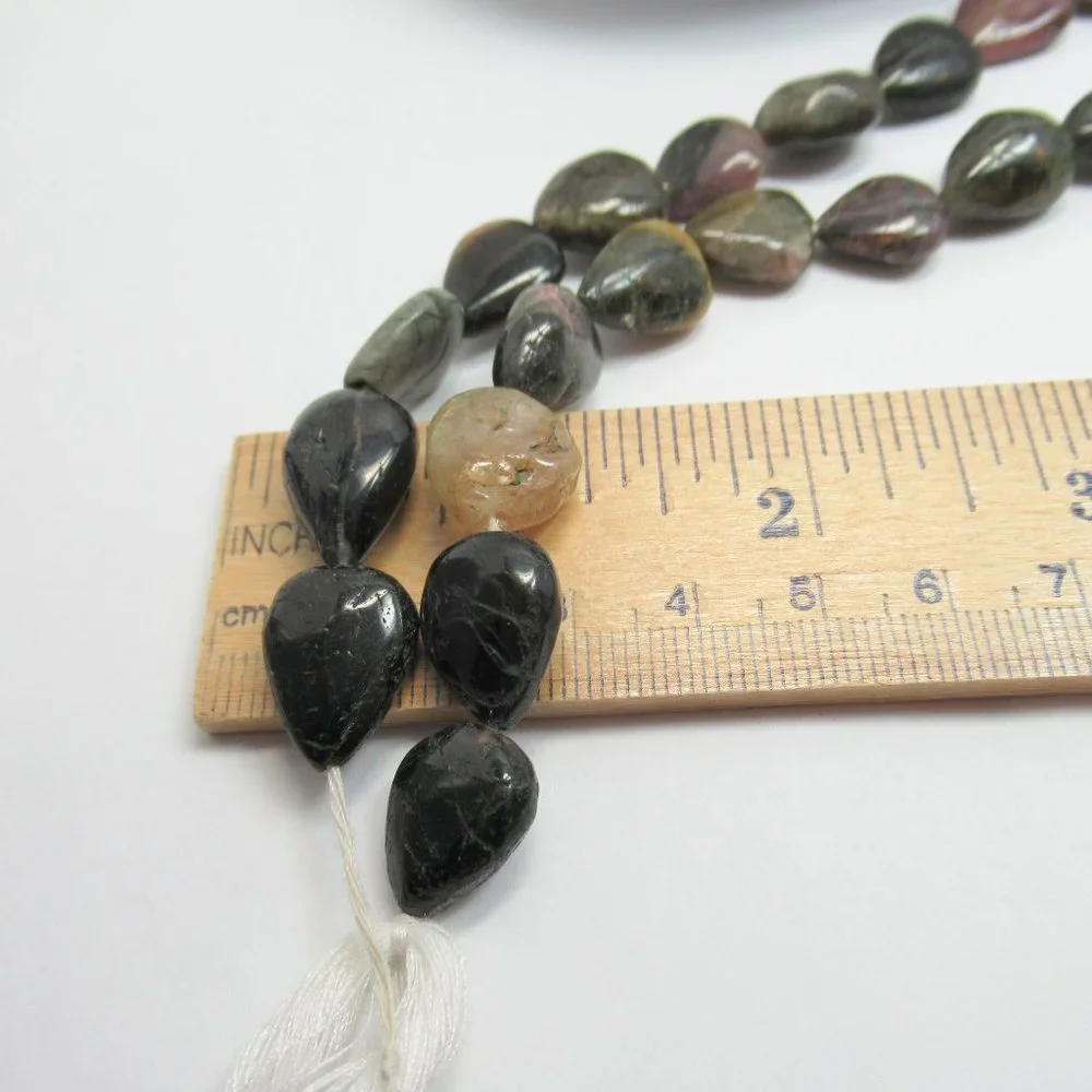 Tourmaline teardrop bead strand